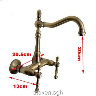 Traditional Wall Mounted Kitchen Sink Faucet in Antique Brass 5681B