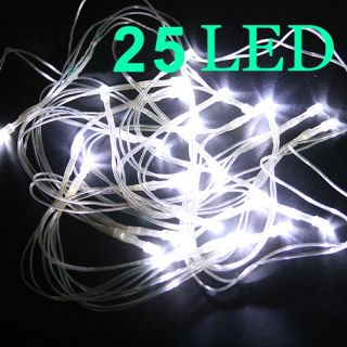 AA Battery 25 LED White String Fairy Lights Christmas