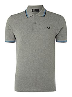 Fred Perry Regular fit twin tipped polo shirt Grey Marl   