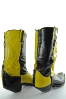 VINTAGE   Tony Lama   2 Tone Leather   Cowboy Boots   Mens 8 (D)