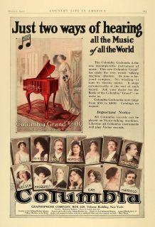 1913 Ad Columbia Grand Grafonola Graphophone Zenatello   ORIGINAL