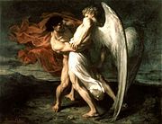 Jacob Wrestling with the Angel by Alexander Louis Leloir .