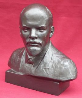 10 27cm Lenin Old Bust Big Soviet Russian CCCP Cast Statue 1968