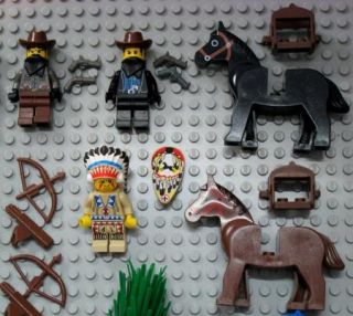 Lego Western Wild West Cowboy Indian Figures Weapons Accessories