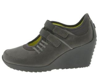 Tsubo Lerna Gray Leather Mary Jane Wedge Platform Shoes