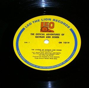 The Official Adventures of Batman and Robin LP Record Leo Lion