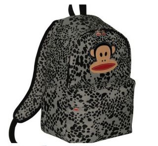 Paul Frank Grey Leopard Print Backpack Rucksack School Bag New with