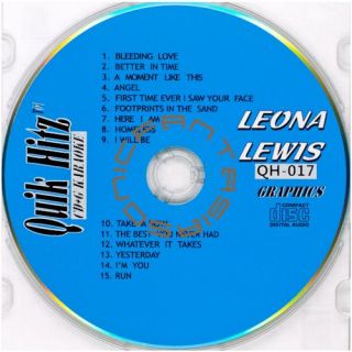 LEONA LEWIS KARAOKE CD QUIK HITZ QH017 CDG FEMALE POP SONGS *PAPER