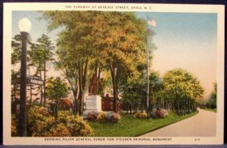 Baron Von Steuben Memorial Monument Genesee St Utica New York NY Linen