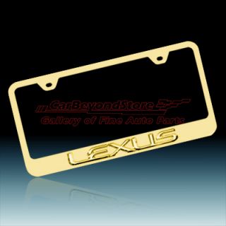 Lexus 3D Gold Finish Stainless Steel License Plate Frame, Lifetime