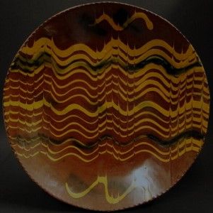Lester Breininger 1969 Pennsylvania German PotteryRain Plate Signed
