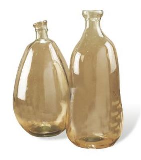 Leto Modern Recycled Glass Vase Set Smoke