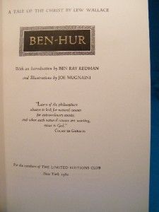 Club Ben Hur A Tale of The Christ Lew Wallace Artist Signed