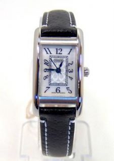 Womens Black Leather Stainless Steel Lexington Watch 14501077 NWT $358