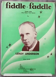 Vintage Sheet Music Fiddle Faddle Piano Duet Anderson