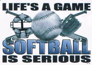 Lifes A Game Softball Is Serious Team Sport Fans Players Cool Funny T
