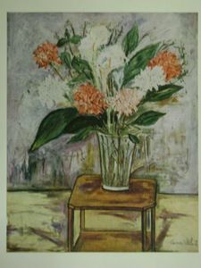 Flower Still Life 1946 Miss Lily Pons Art Lithograph Plate Print