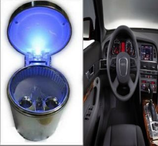 Auto Car Cup Holder LED Light Ashtray Smokeless