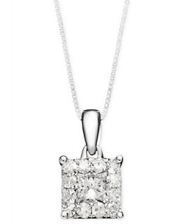 Prestige Unity Diamond Necklace, 14k White Gold Princess Cut Diamond