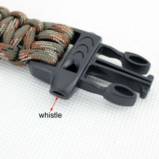 Camping Para Cord Bracelets Buckle Survival with Whistle P087