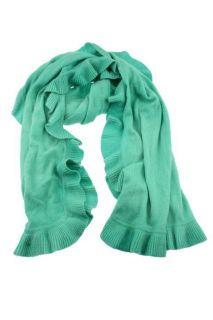 Lilly Pulitzer New Green Ruffled Cashmere Wrap Scarf One Size BHFO