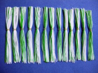 25 Silicone Skirt Whi Lime Spinner Bait Bass Lure Musky