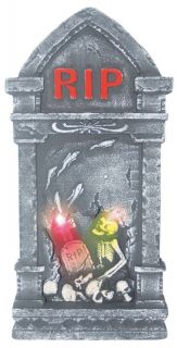 Light Up Graveyard Cemetery Tombstone Halloween Decoration Prop New
