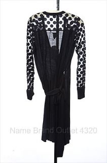 Diane Von Furstenberg Linda M 8 10 Black Dress Wrap Polka Dot LS V
