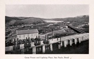 1911 Print Power Lighting Plant San Paulo Brazil South America