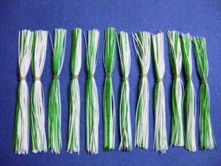 25 Silicone Skirt Whi Lime Spinner Bait Bass Lure Musky