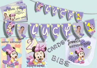 Deluxe Personalised Baby Minnie Mouse Lilac 1st Birthday Party