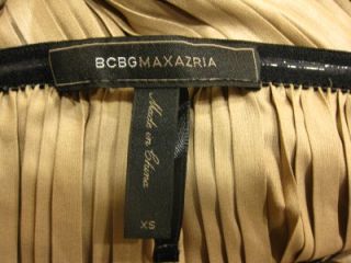 New BCBG Max Azria Lilyan Pleated Color Block Ombre Strapless Maxi