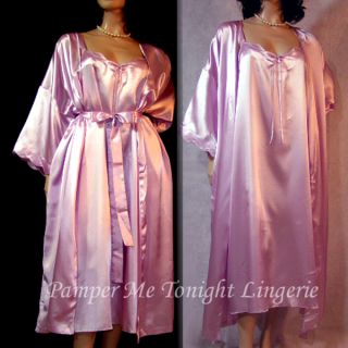CACIQUE Lavender Shine Liquid Satin NWOT Nightgown & Peignoir Robe Set