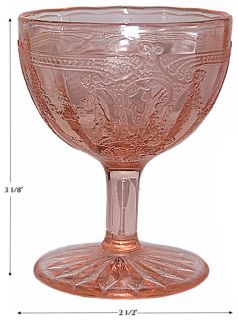 Hocking Cameo Extremely RARE Pink Low Footed Wine Goblet