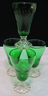 Vtg Anchor Hocking Forest Green Boopie Burple Goblets 5 ⅛ Water