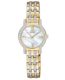 Citizen Watch, Womens Eco Drive Silhouette Gold Tone Stainless Steel