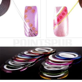 18 Colors Nail Art UV Gel Tips Striping Tape Line Decoration