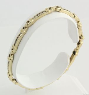Genuine Round Diamond Link Womens Bracelet   14k Yellow Gold 11.6g A+