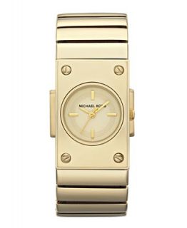 Michael Kors Watch, Womens Gold Plated Stainless Steel and Luggage