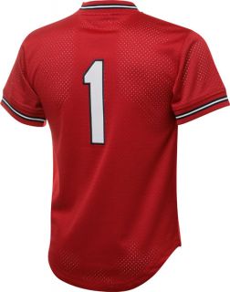 Smith #1 1985 St. Louis Cardinals Red Mitchell & Ness Mesh BP Jersey