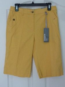 New $48 Chicos Ladies Shorts Sz 0 Yellow Cotton Blend