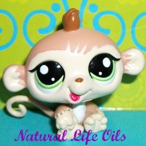 Littlest Pet Shop~#1551 PETRIPLETS BABY MONKEY CURLY TAIL Green Eyes