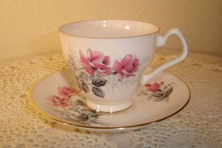 Royal Imperial Bone China Pink Rose Cup Saucer