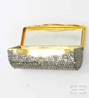 Leiber Swarovski Crystal Embellished Gold Frame Lipstick Case
