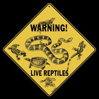 Warning Live Reptiles Crossing Sign New 12x12 Metal Low Shipping