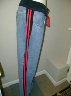Liz Me Stretch Jeans w Velour Stripe Drawstring 28W