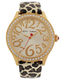 , Womens Gold Metallic Leopard Printed Leather Strap 42mm BJ00131 10