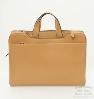 Lodis Tan Leather Briefcase Laptop Bag New