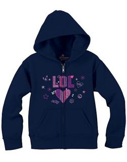 Hanes EcoSmart Girls Graphic Zip Hoodie Sweatshirt Style K179