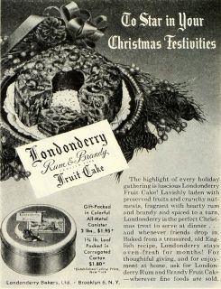 1945 Ad Londonderry Bakers Ltd. Brooklyn Rum & Brandy Fruit Cake